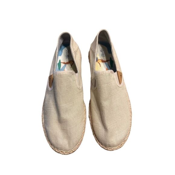 OluKai Kaula Pa'a Kapa Espadrilles Linen Slip On Womens US 8 Tan - Picture 2 of 8